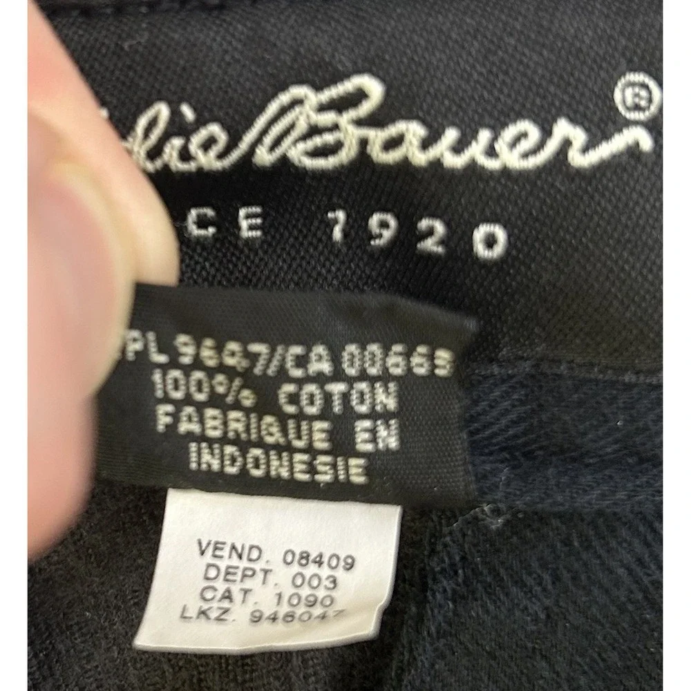 Eddie Bauer Mens 36x29 Chino Corduroy Pleated Black Pants Gorpcore Y2K Baggy